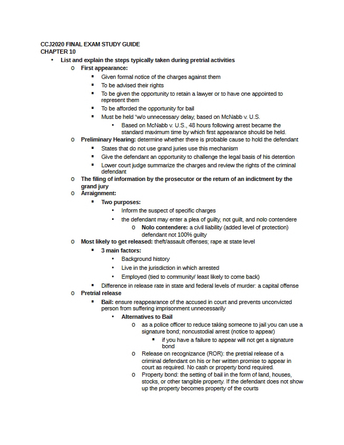Guide for Finals