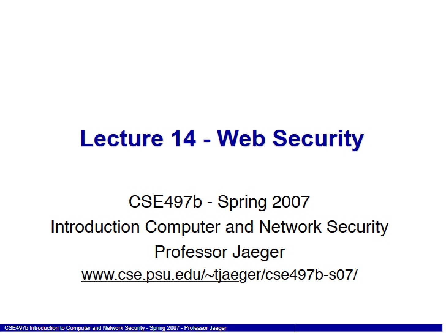Internet Security Protocols