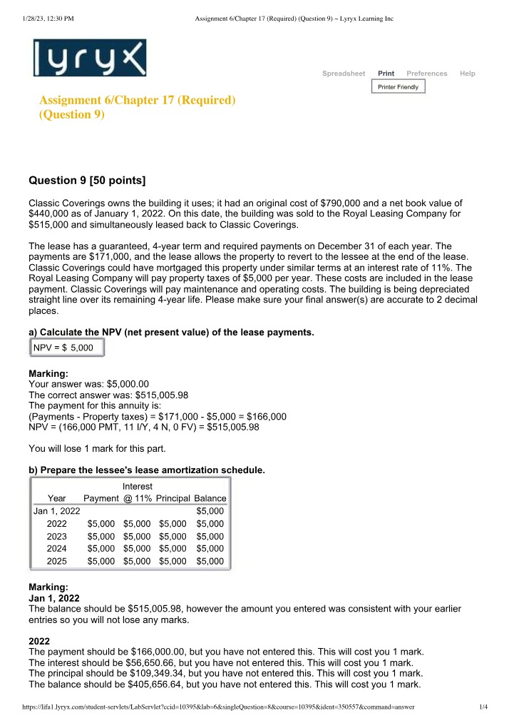 Chapter 17 Assignment 6 - Question 9