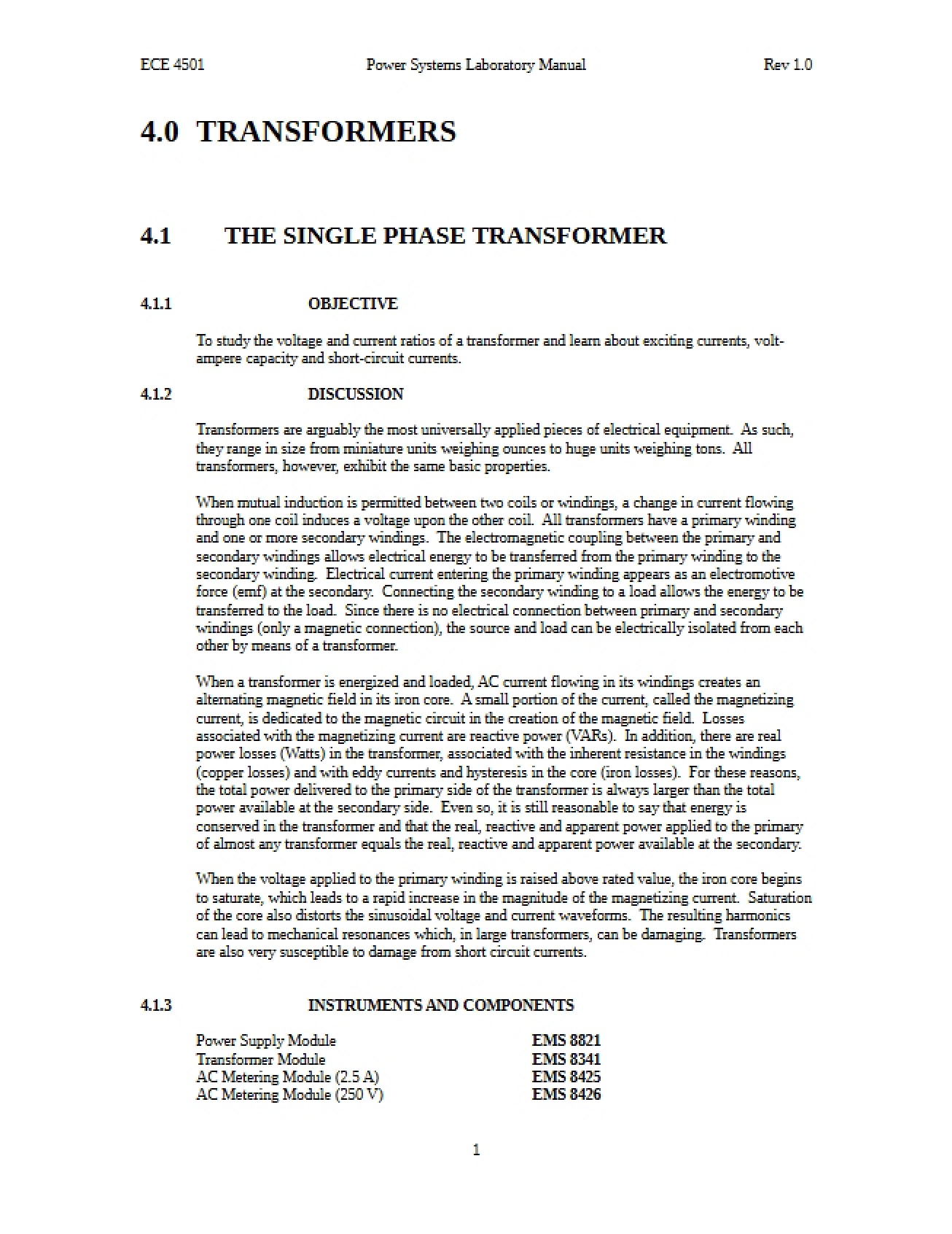 Electrical Transformers
