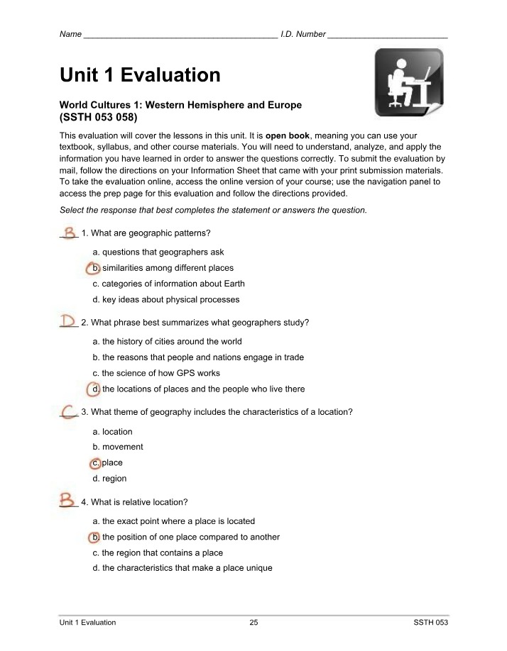 Evaluation for Unit 1