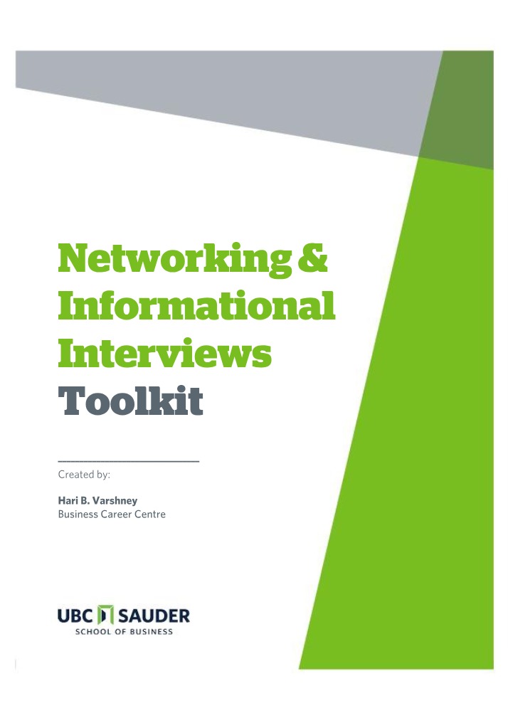 Networking and Informational Interviews Toolkit
