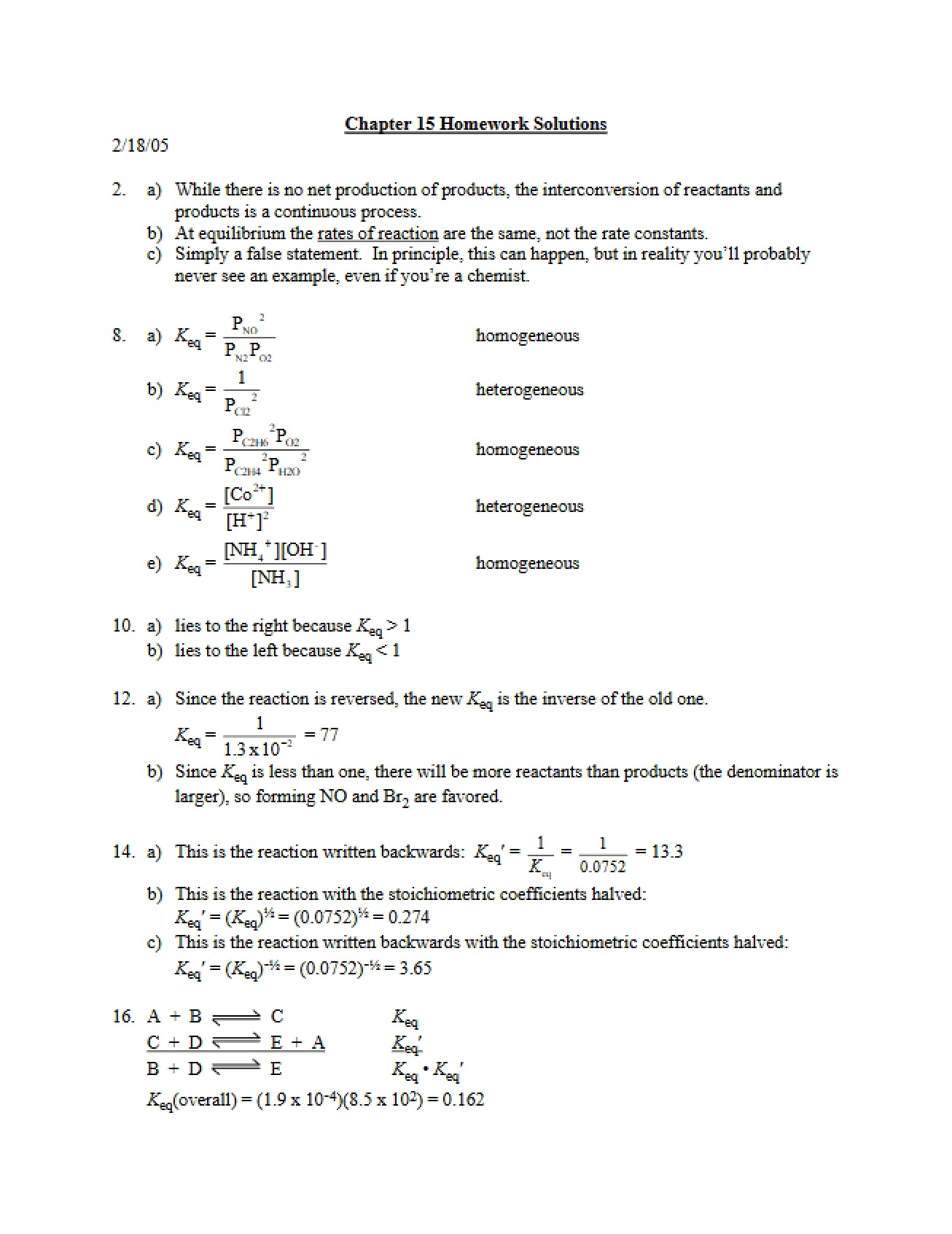 Study Guide for Principles of Chemistry II