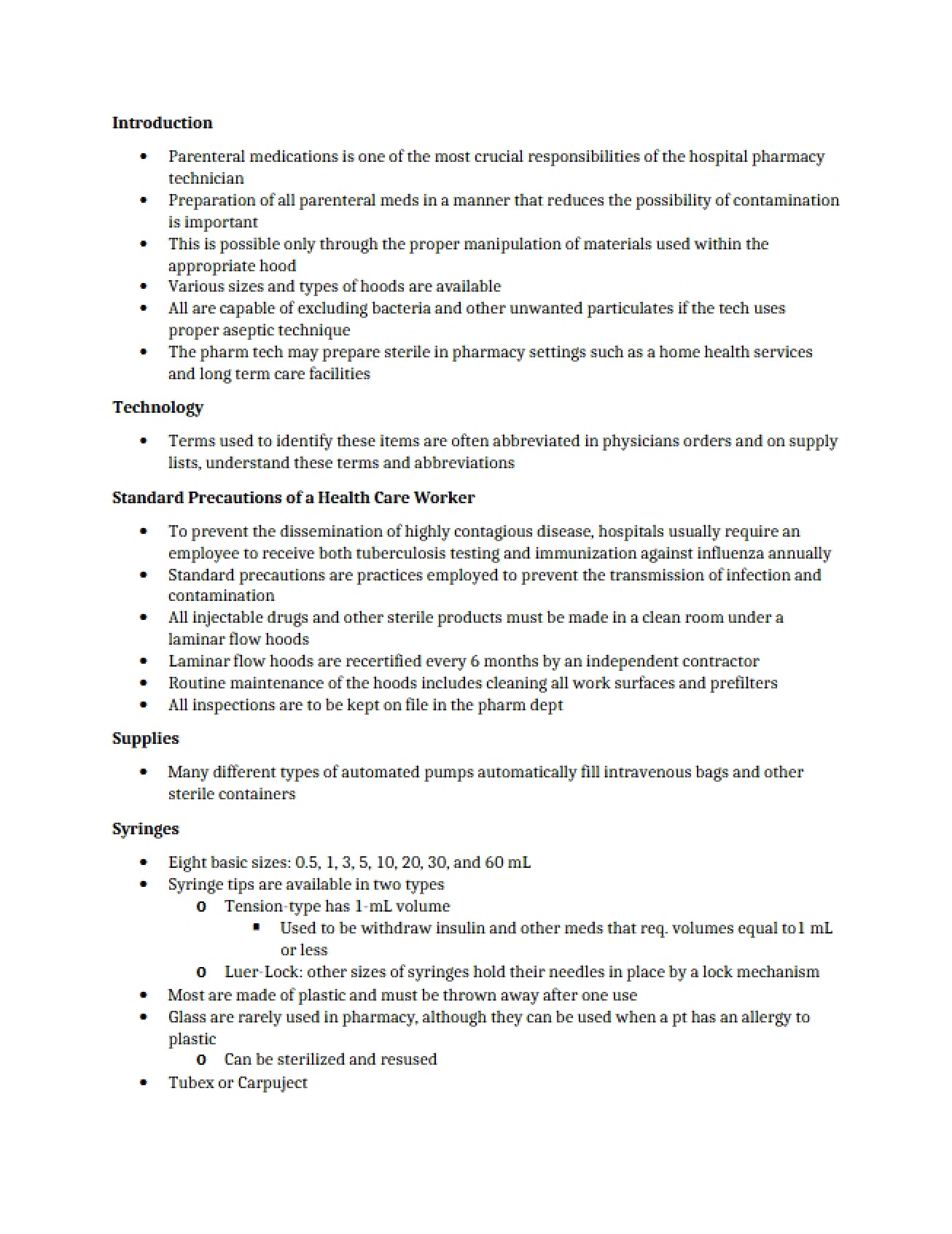 Medications Administered Parenterally