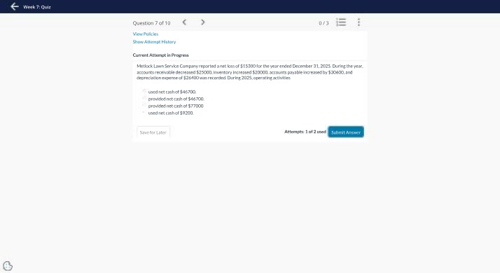 Question 7 of 10 for Week 7 Quiz