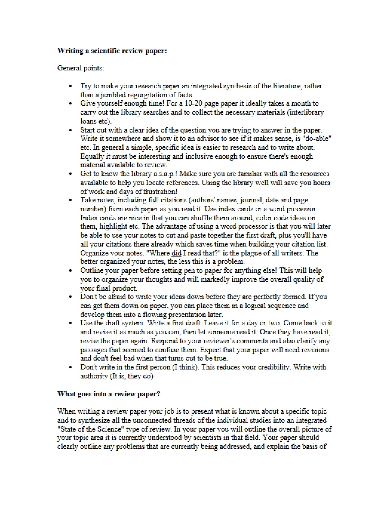 Review Paper Writing Guide