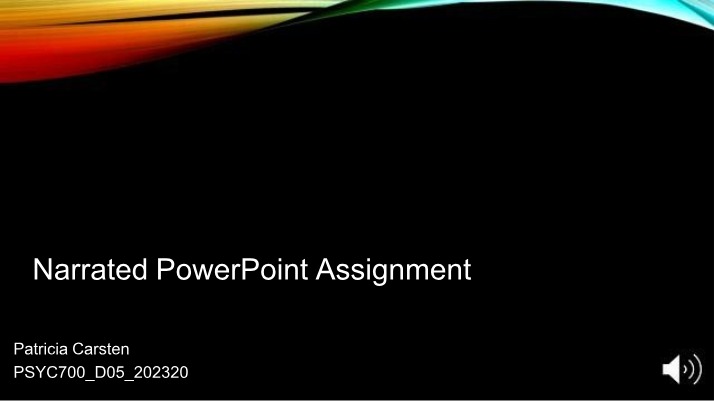 Narrated PowerPoint Assignment