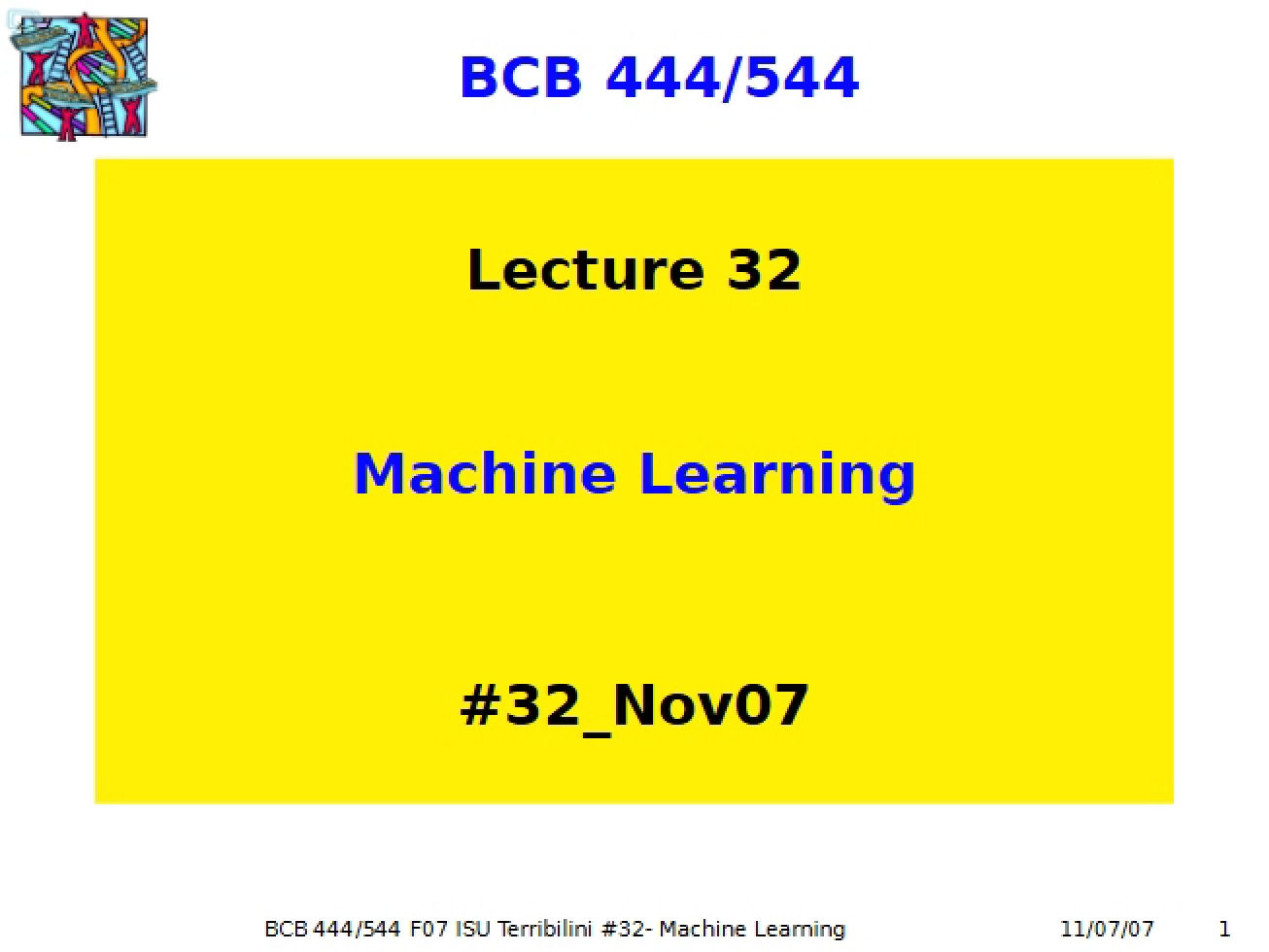 Introduction to Machine Learning in Bioinformatics