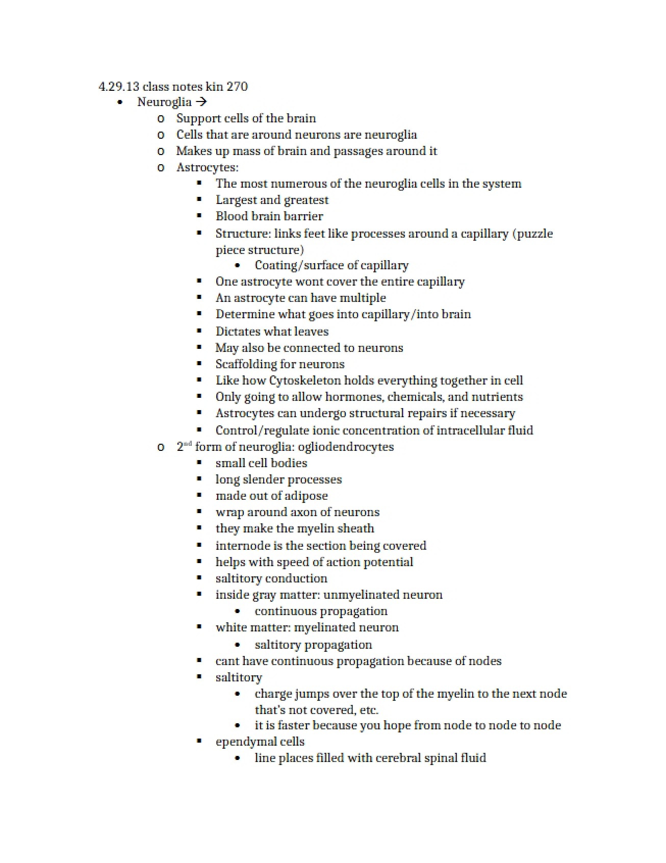 Class Notes from April 29, 2013