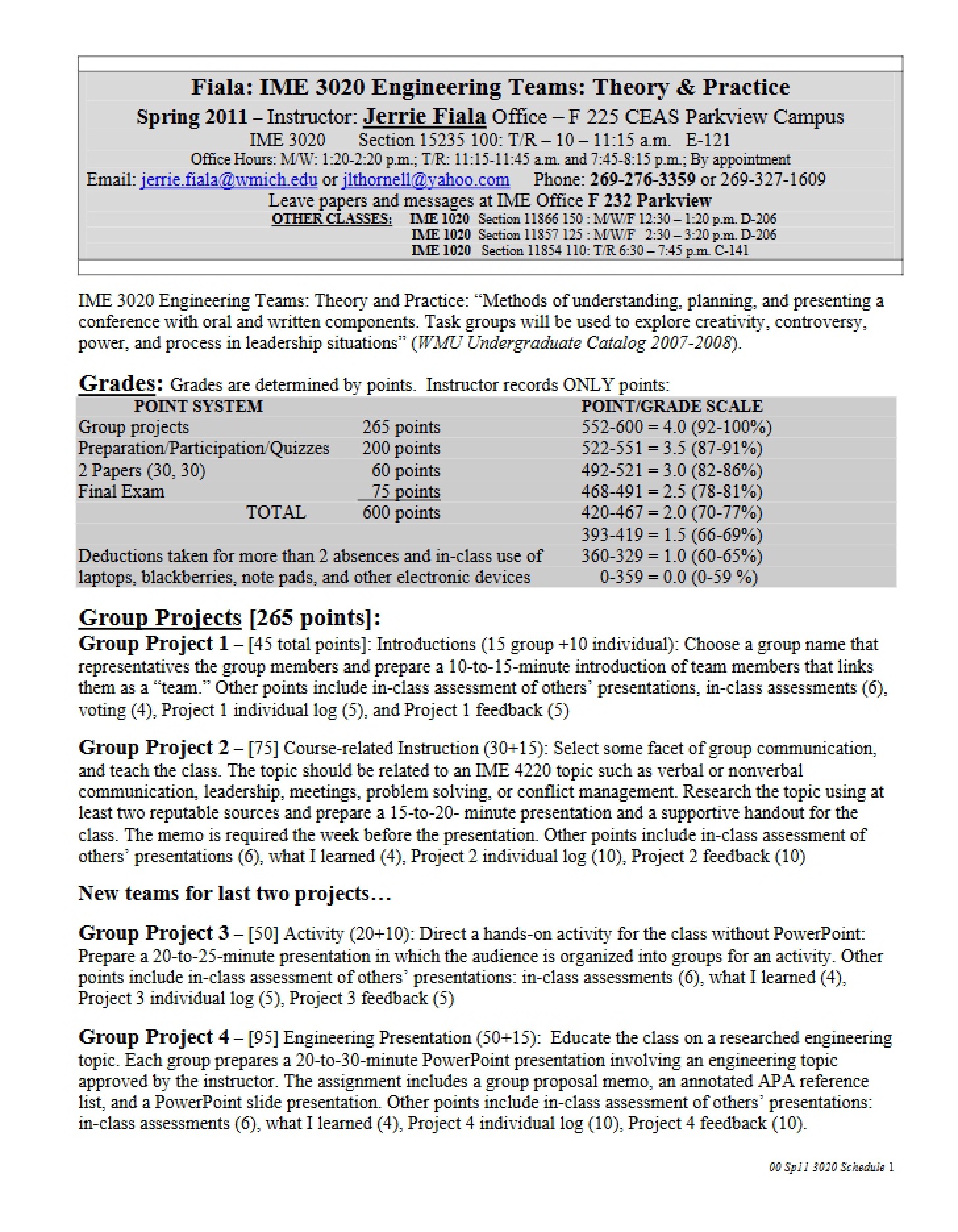 Class Syllabus