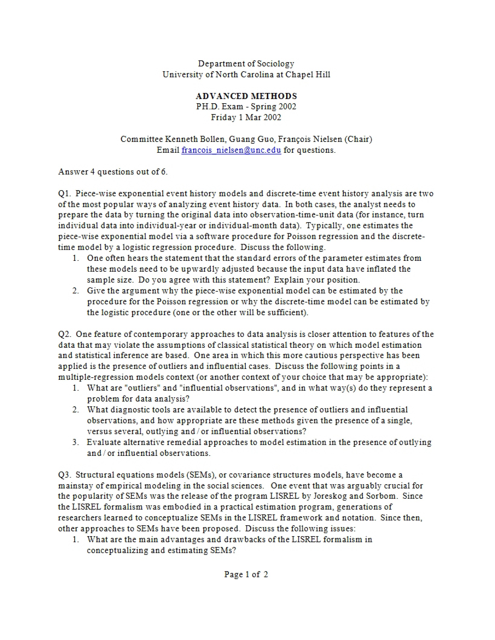 Examination on Advanced Methods