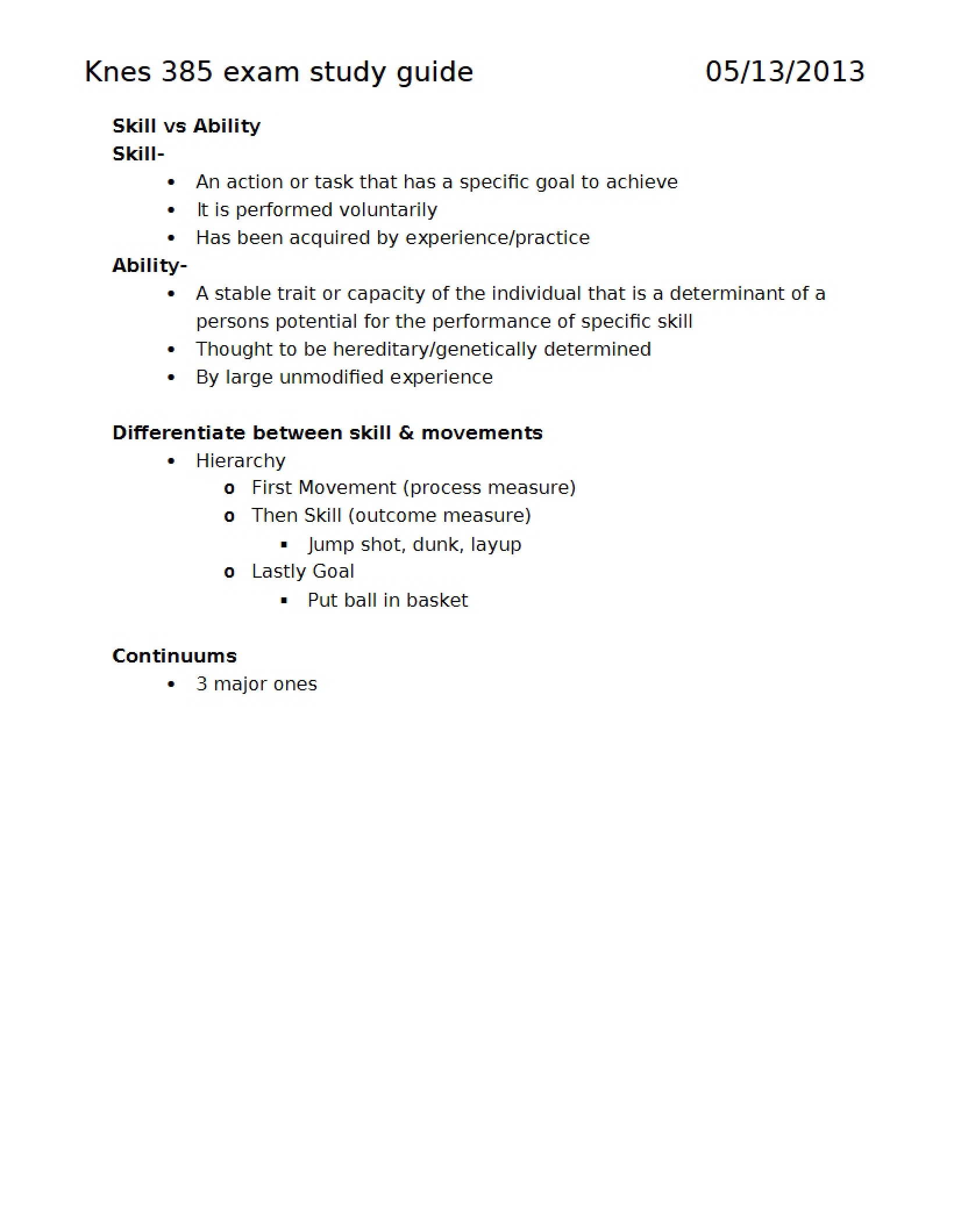 Guide for Exam Preparation