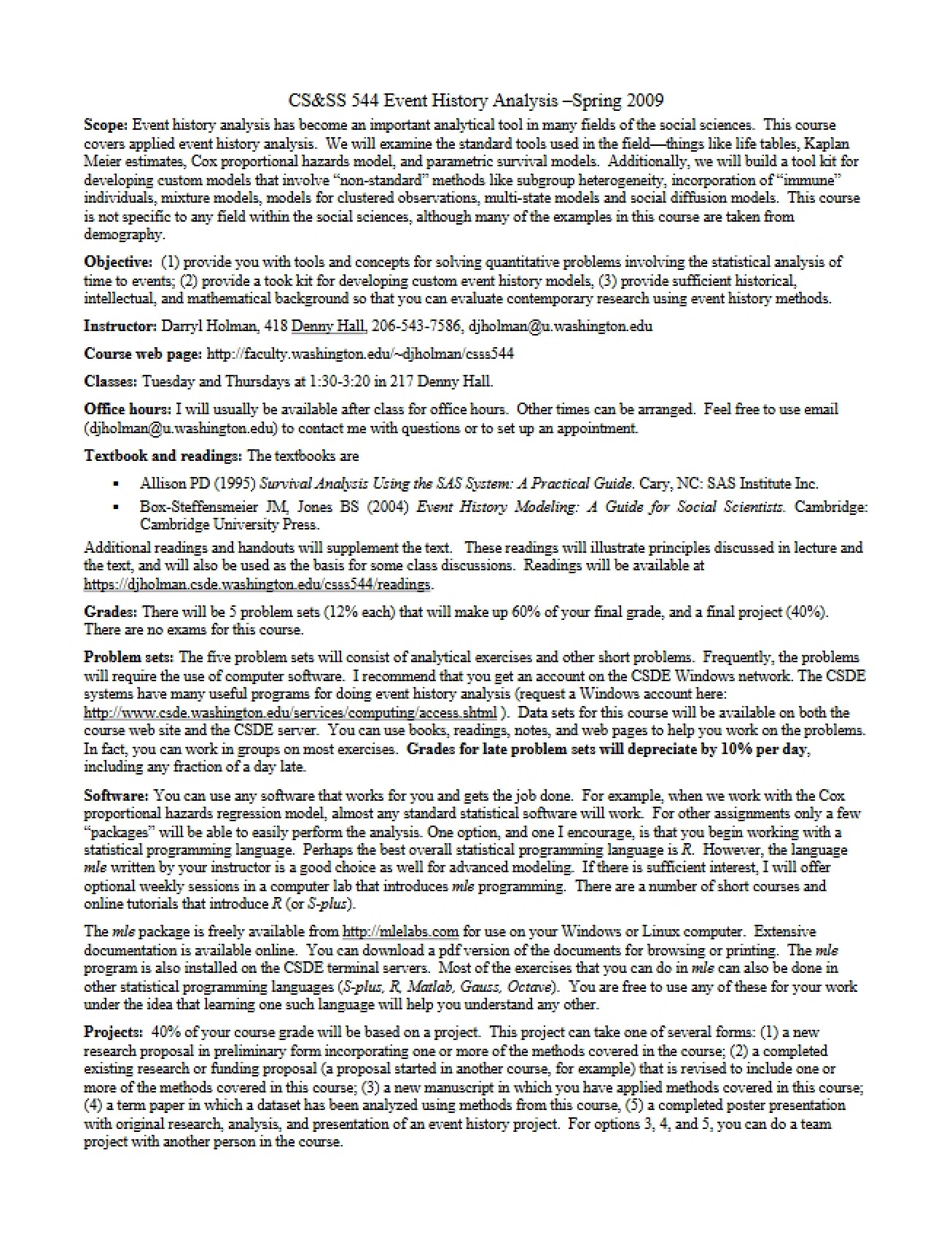 Course Syllabus