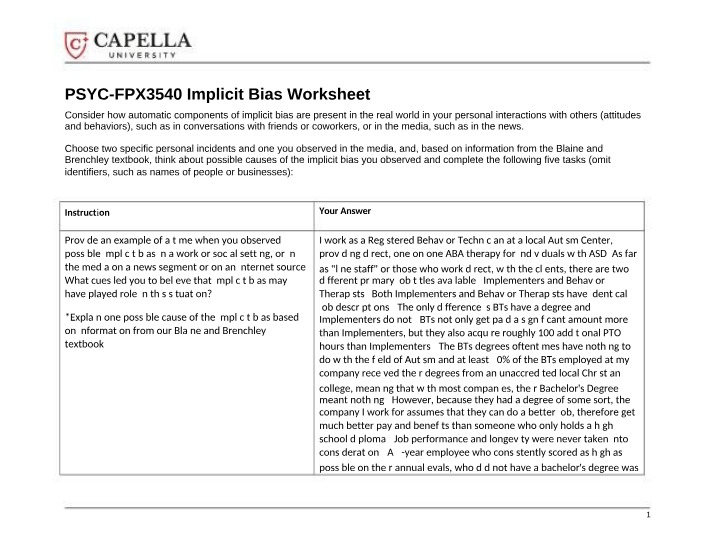 Implicit Bias Worksheet Draft B