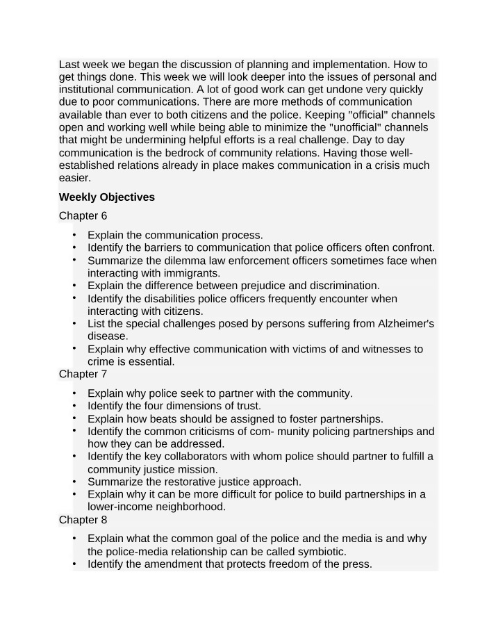 Community Policing - Effective Communication and Partnerships