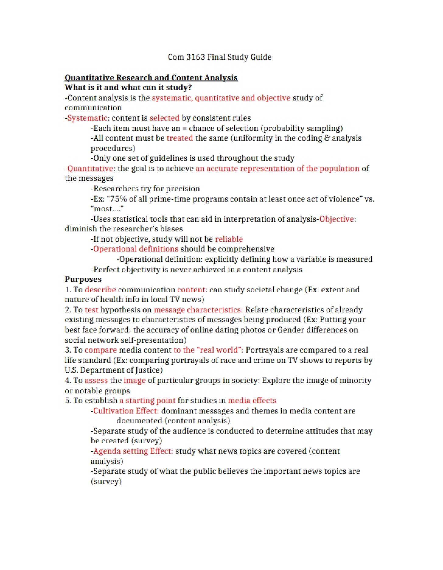 Content Analysis and Quantitative Research