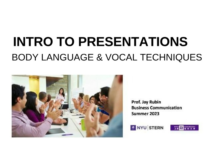 Body Language and Vocal Techniques for Presentations