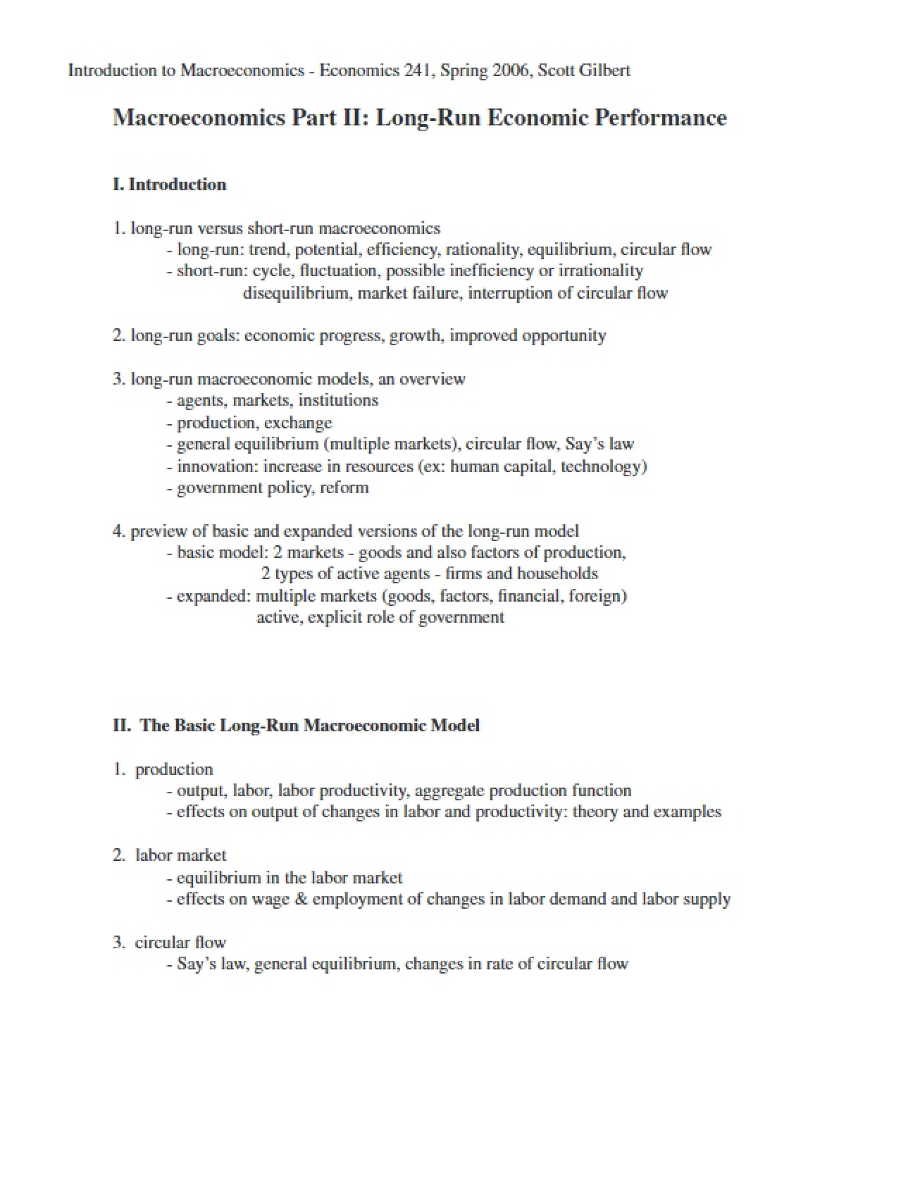 Long-Term Economic Performance Analysis