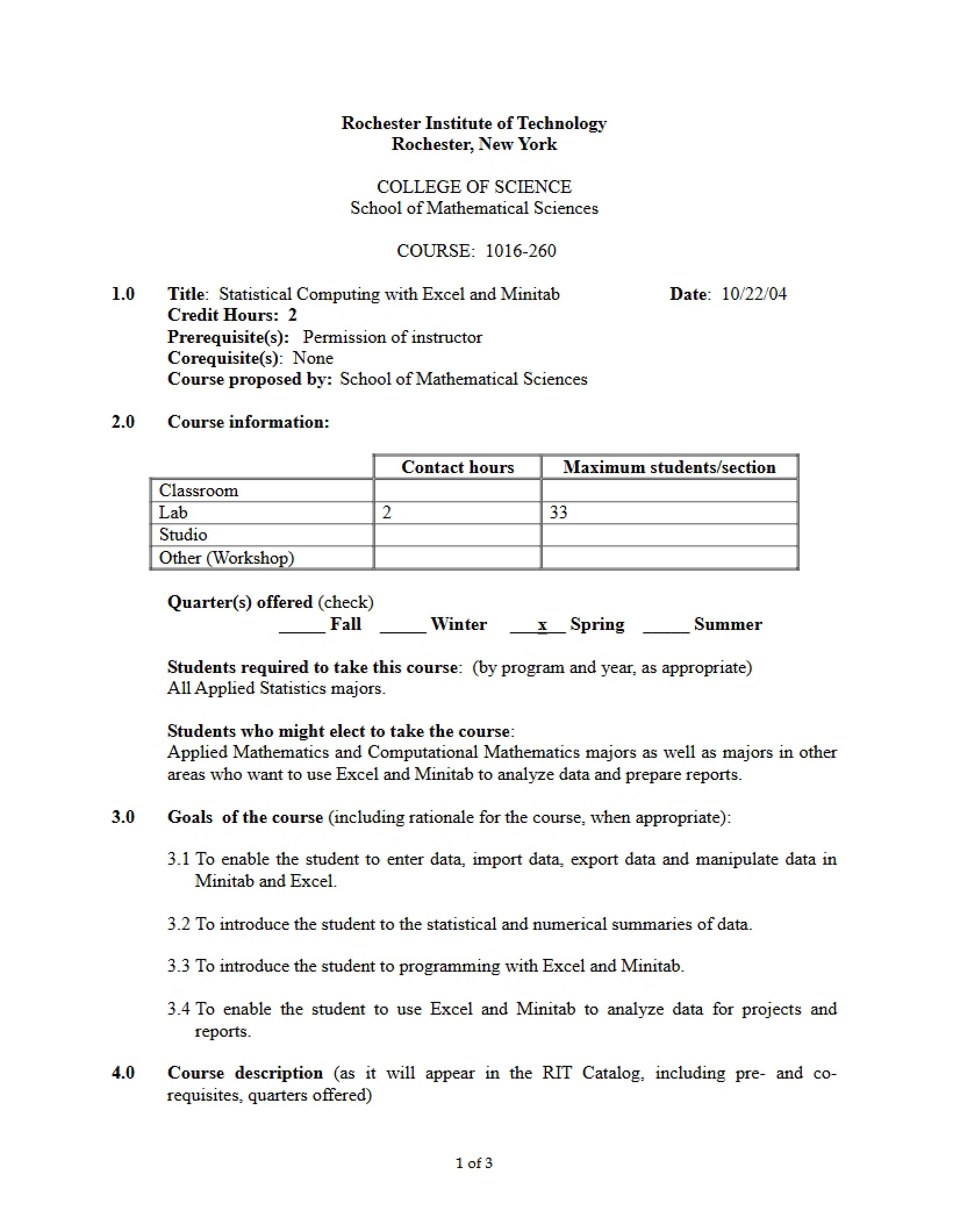 Excel Minitab for Statistical Computing Info