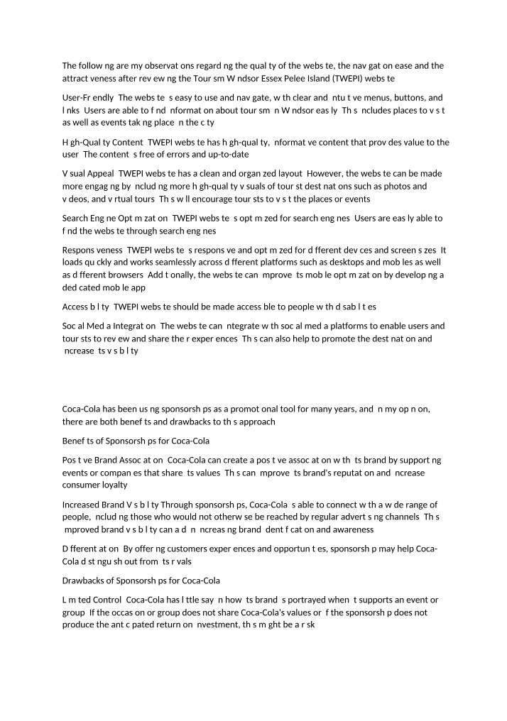 Marketing Clinic Notes