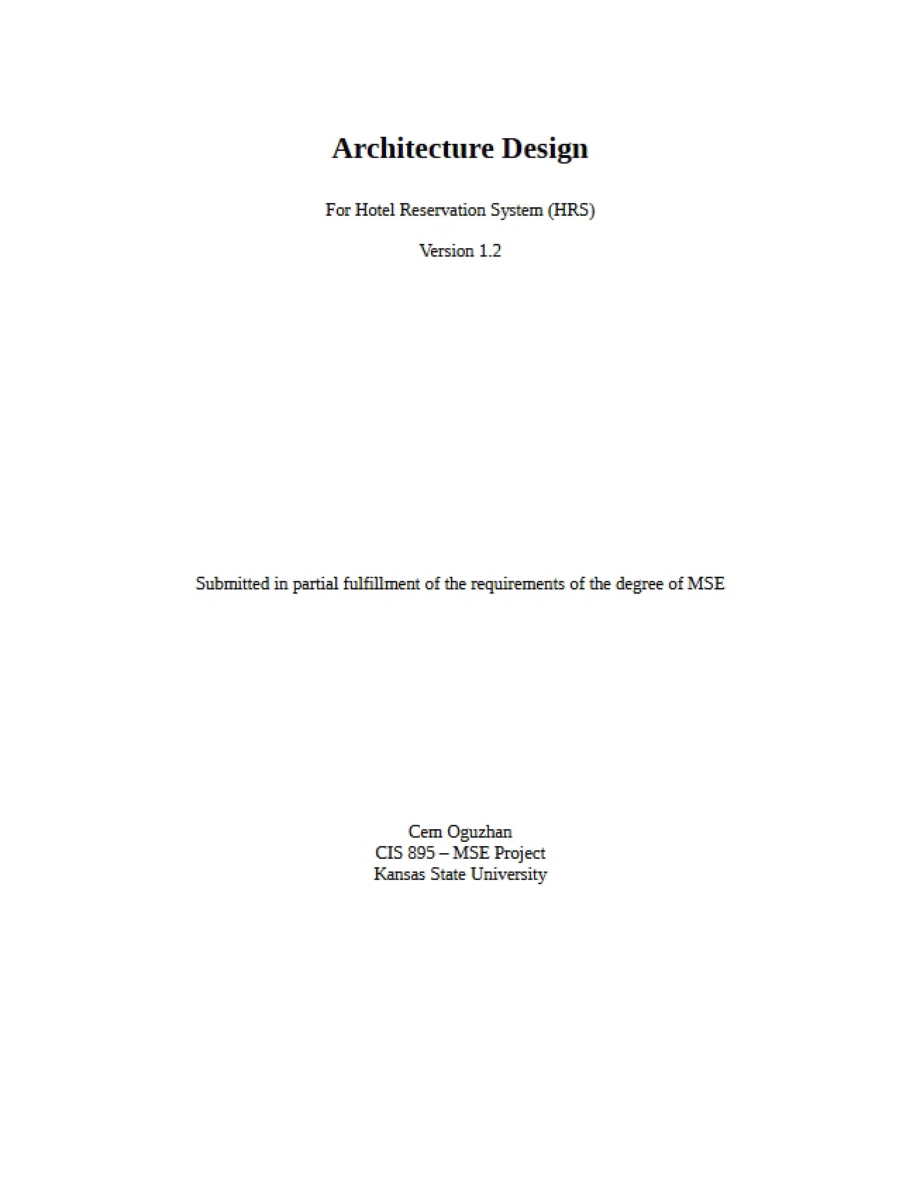Introduction to the Design of an Architecture