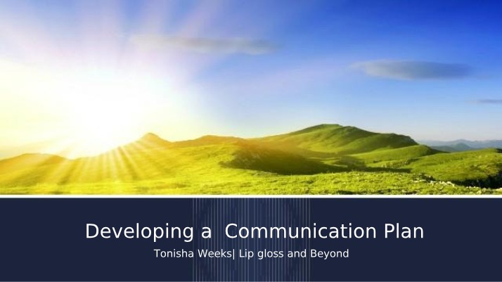Lip Gloss and Beyond - Communication Plan
