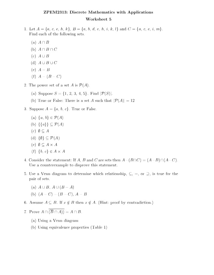 ZPEM2313 Worksheet 5