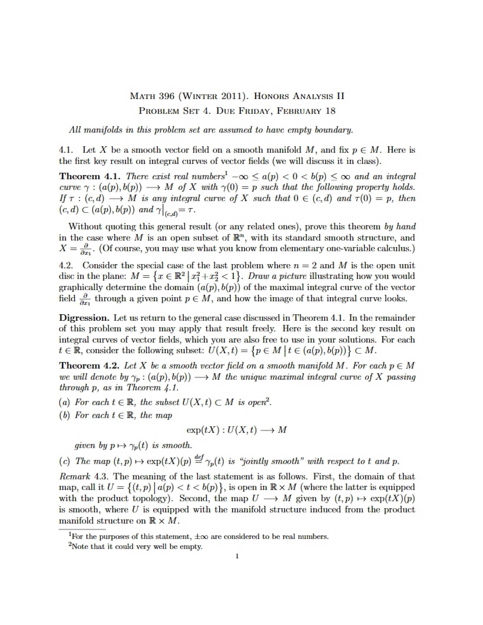 Fourth Problem Set