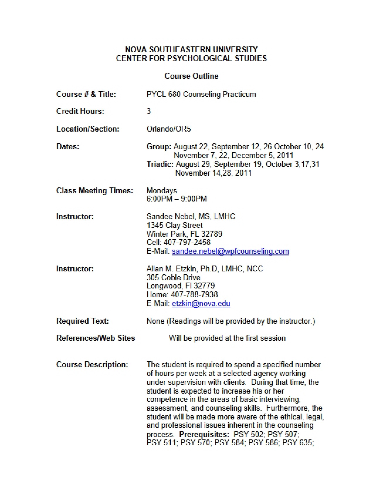 Syllabus Counseling Practicum