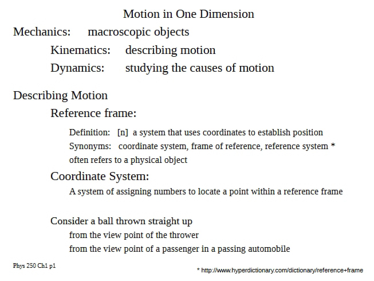 Motion Description