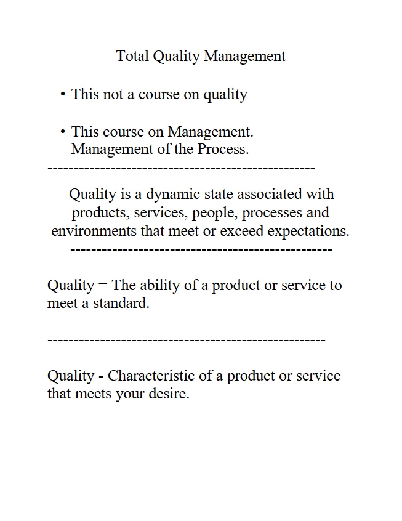 TQM Principles