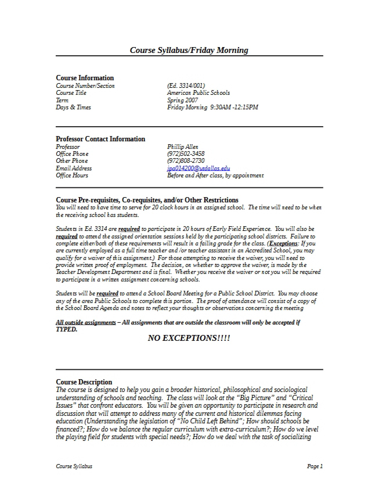 Syllabus The American Public School - ED 3314