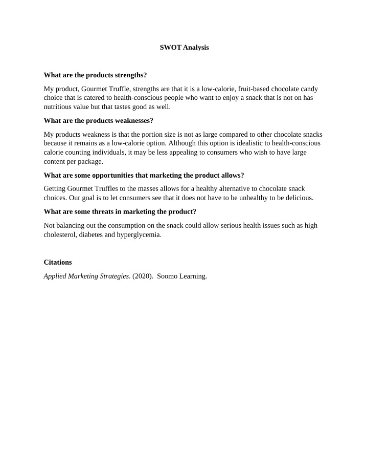 Analysis - SWOT