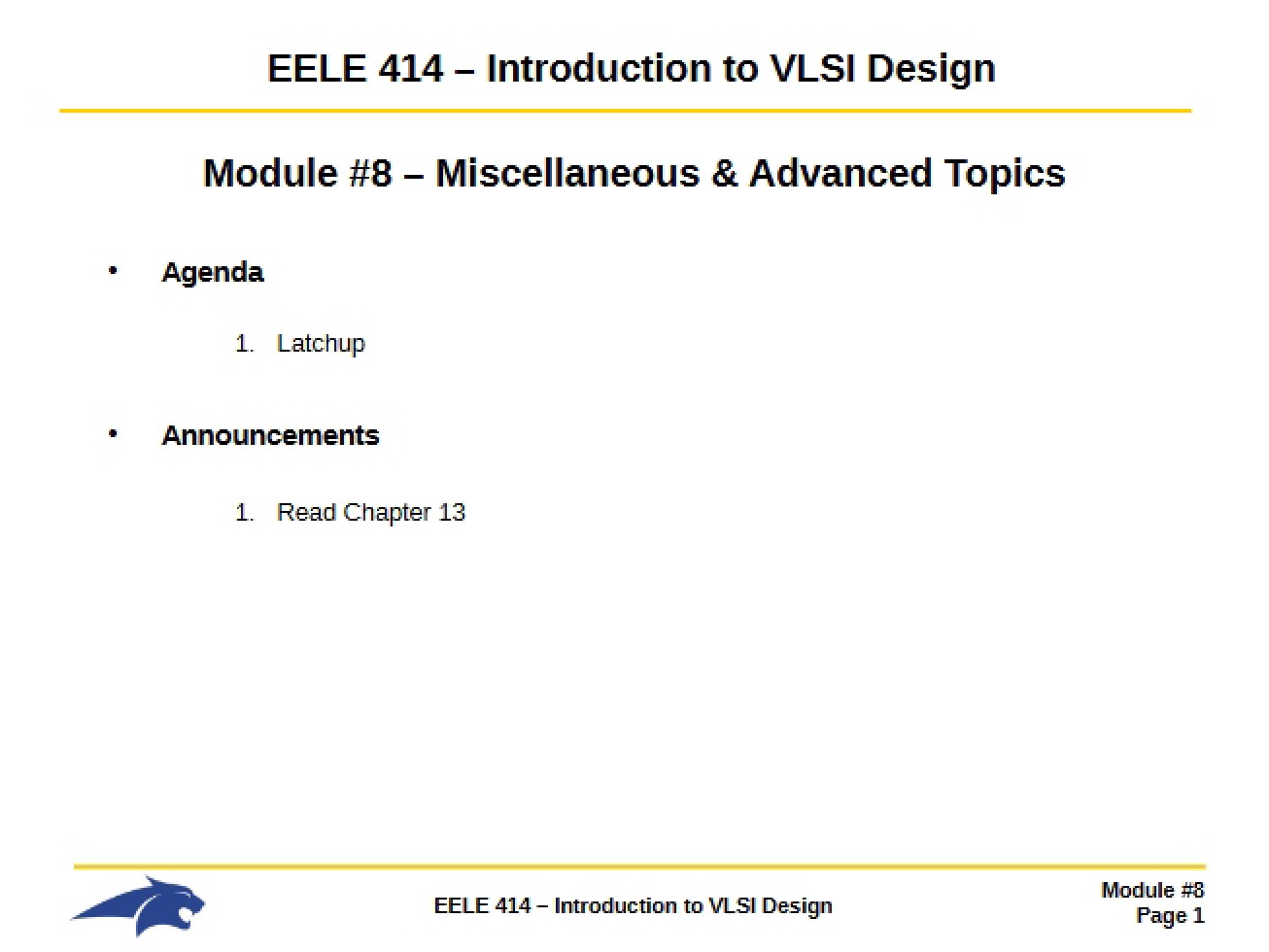 Advanced Topics Module 8
