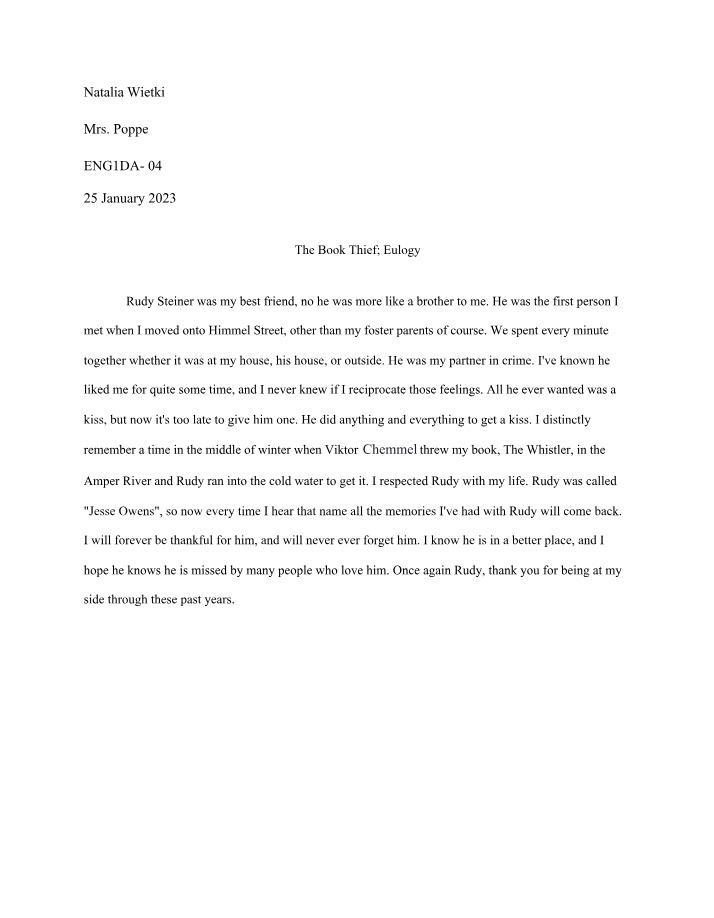Eulogy for AP English