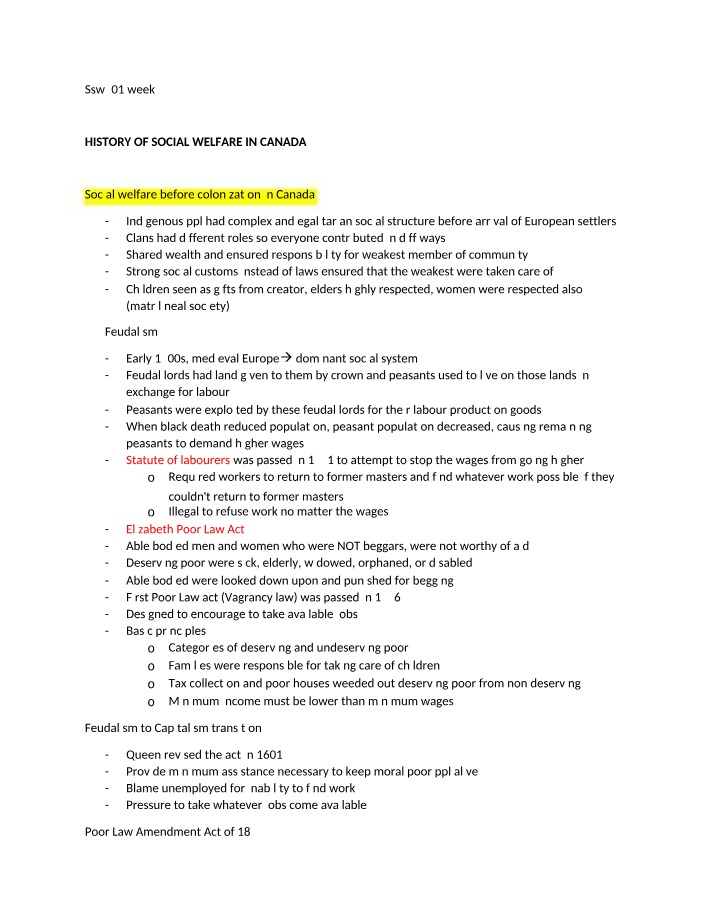 History of Canadian Social Welfare