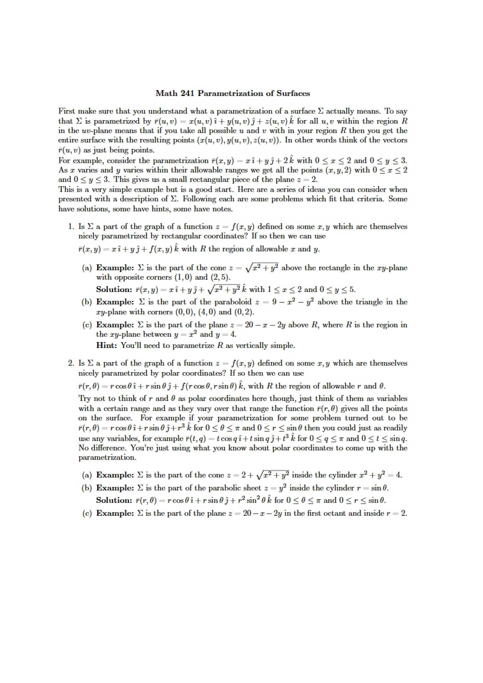 Surface Parametrization