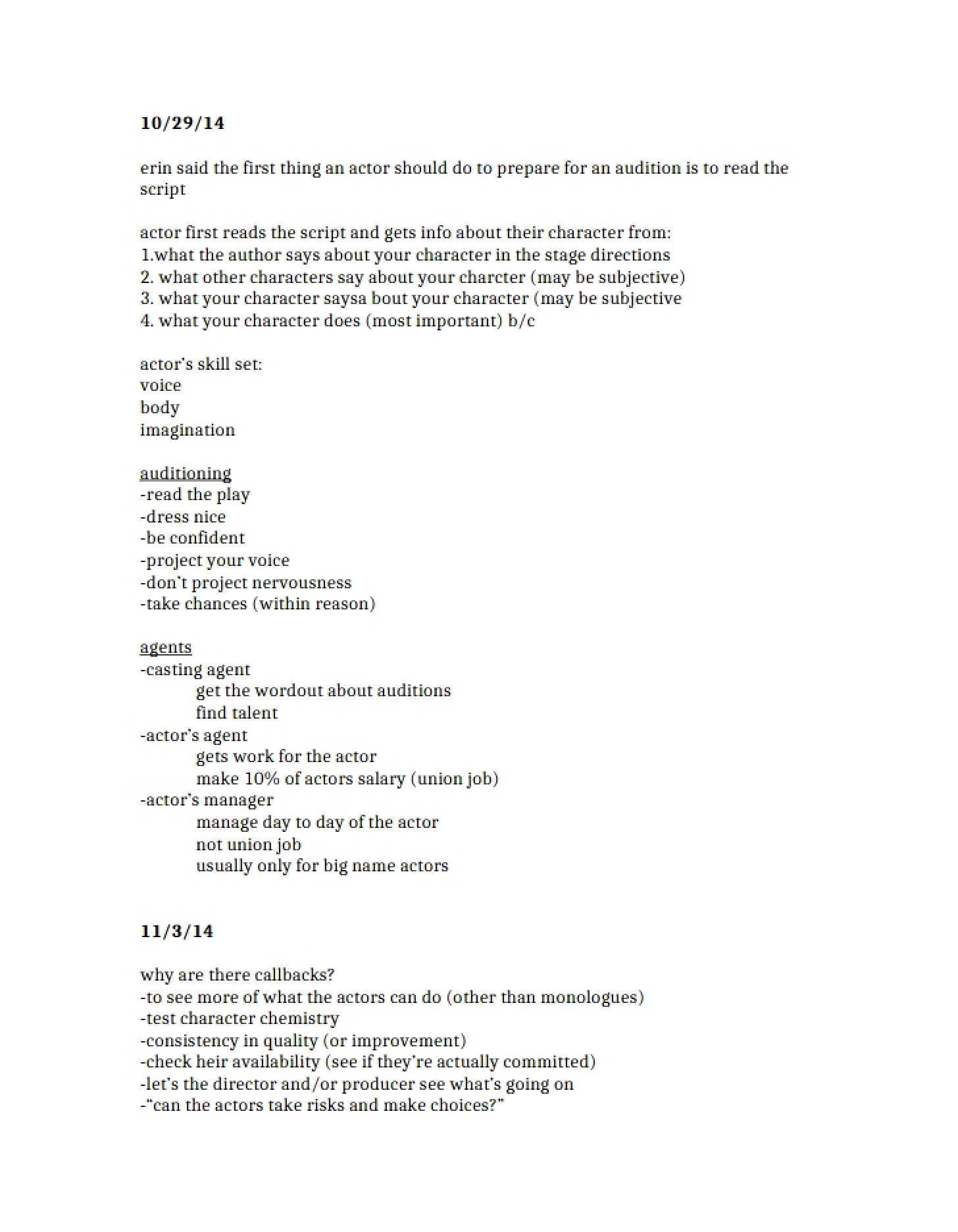 Performance Notes