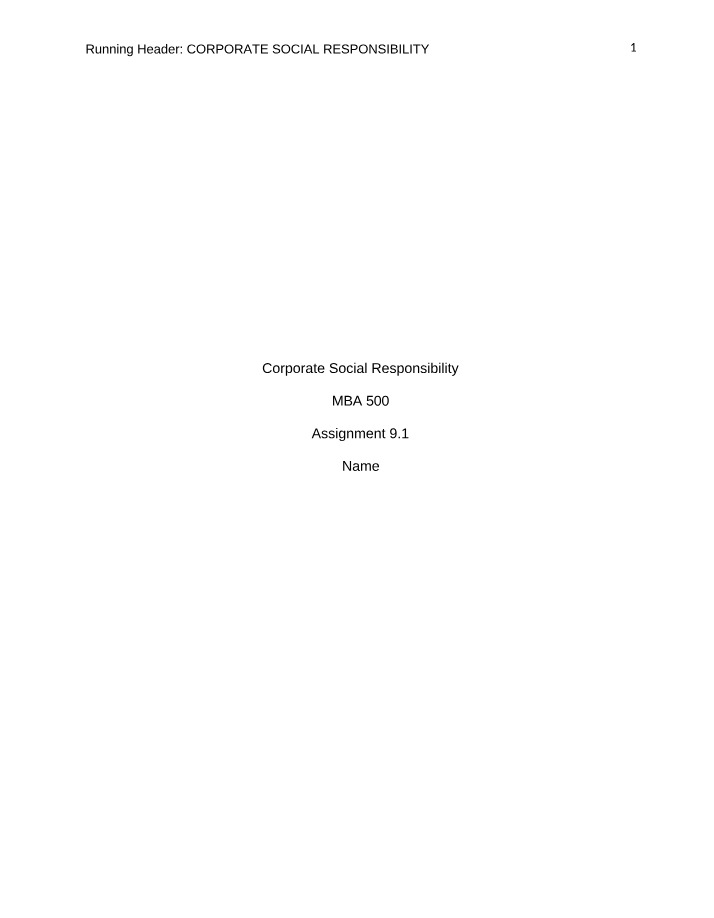 Corporate Social Responsibility in Business