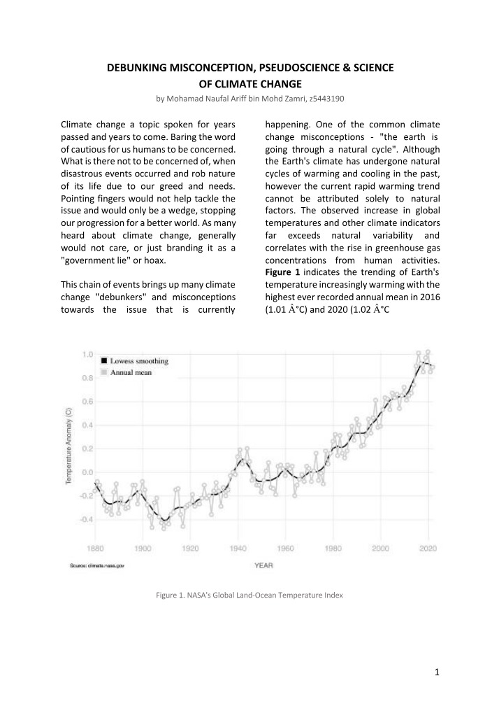 Climate Change - Debunking Pseudoscience and Misconceptions