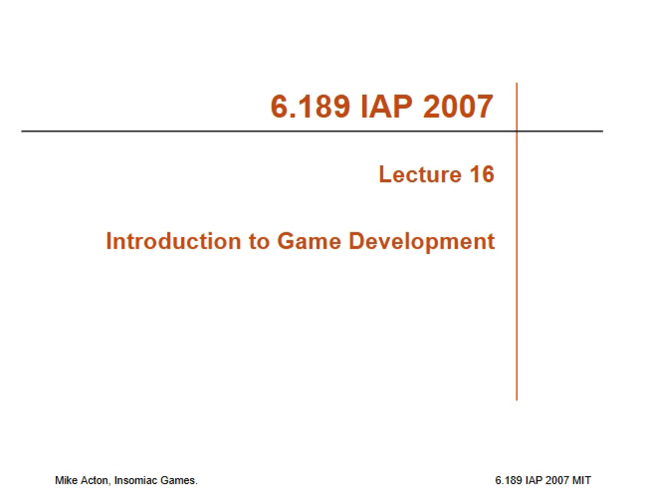 Game Development Intro