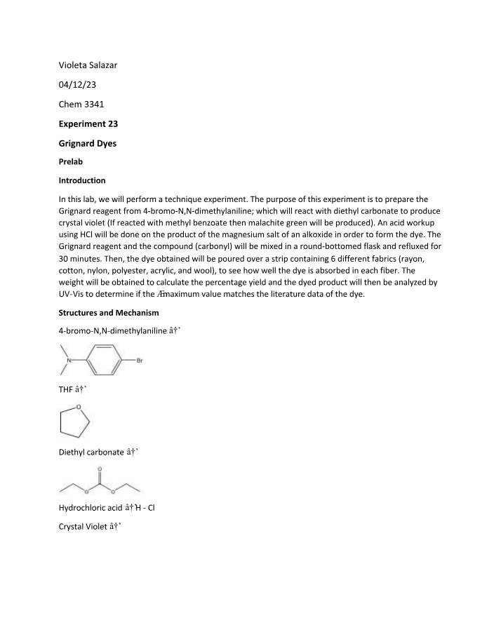 Experiment 23 Prelab