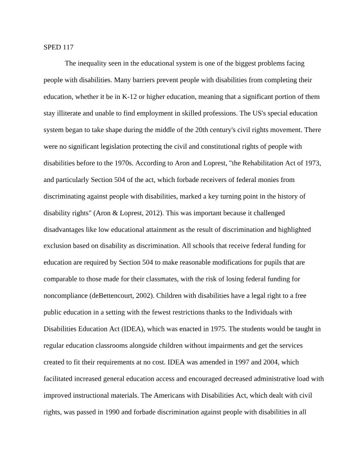 Issue Brief for SPED 117