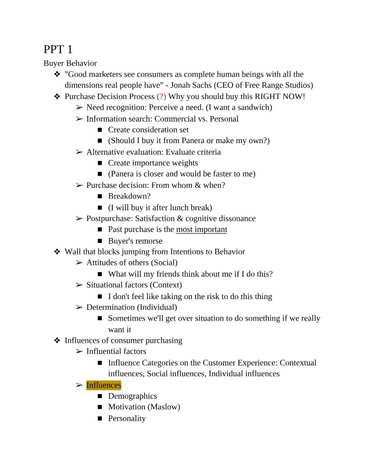 Study Guide for Marketing Exam 2
