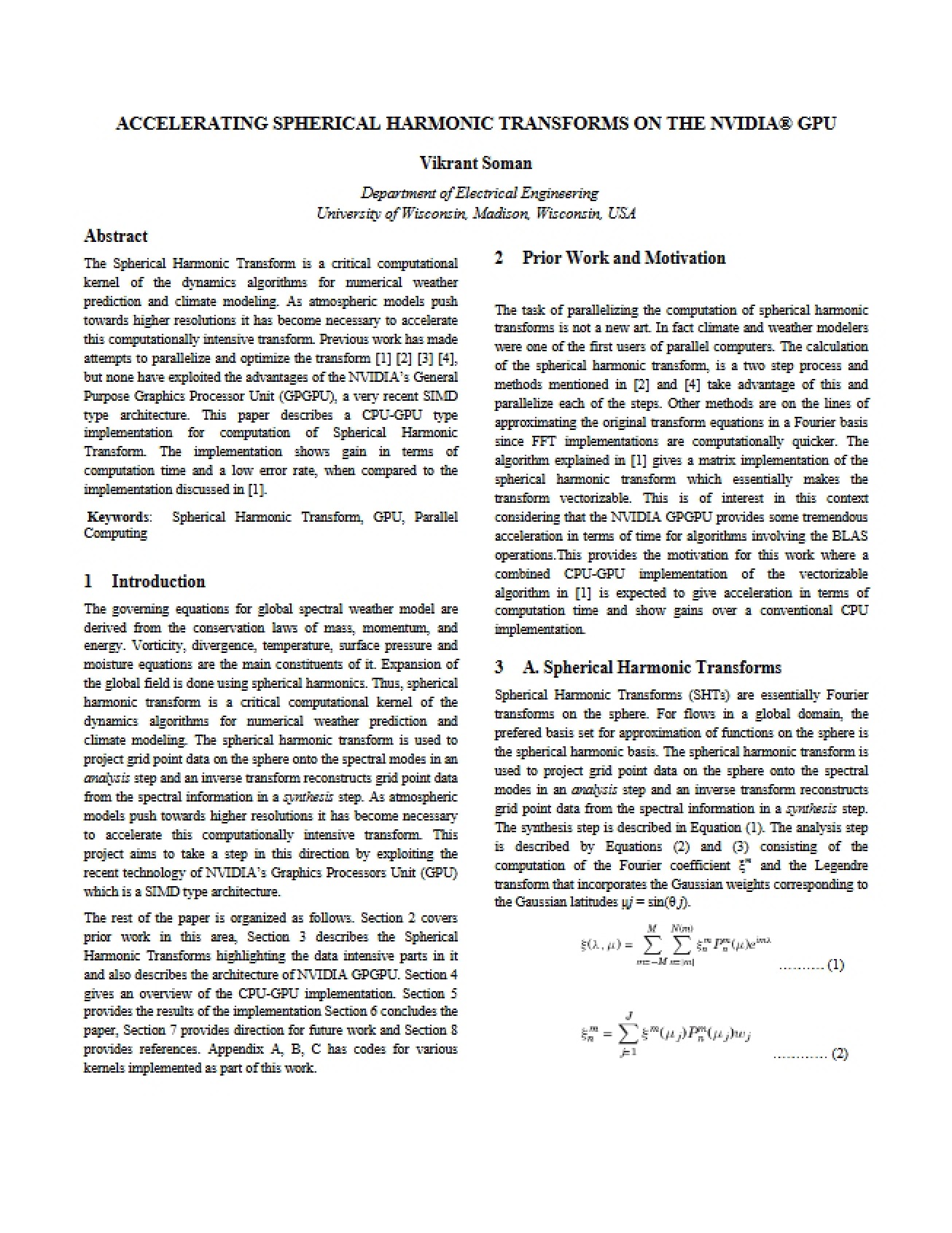 NVIDIA GPU Acceleration of Spherical Harmonic Transforms
