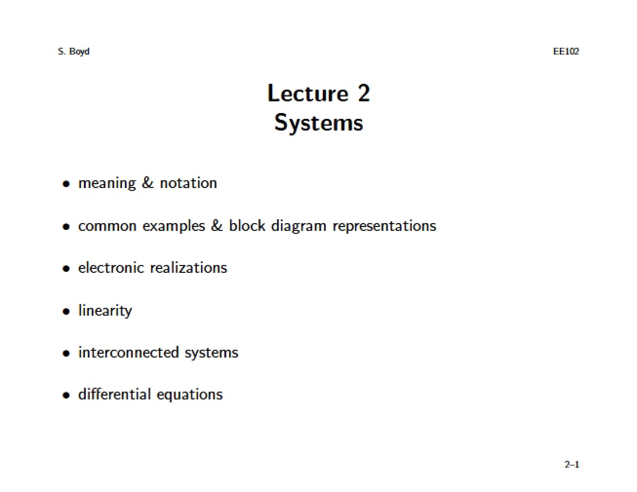Fourth Set of Lecture Notes for an Introduction to Signals and Systems Course