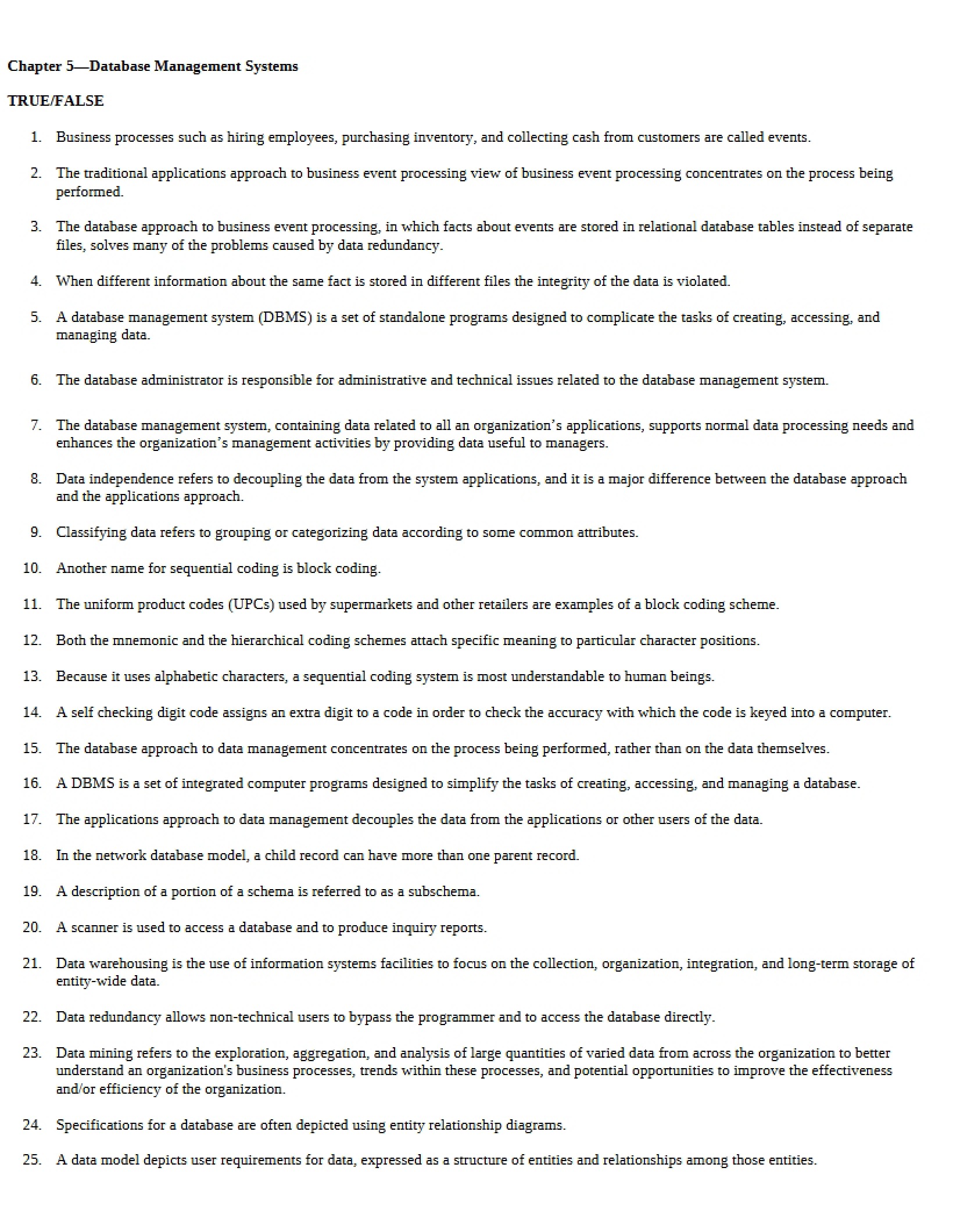 Management of Database Systems - Chapter 5