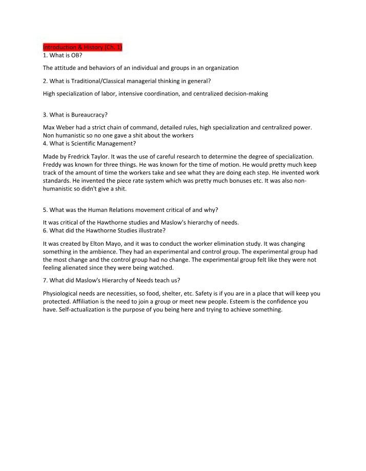 Managerial Thinking and the History of Organizational Behavior
