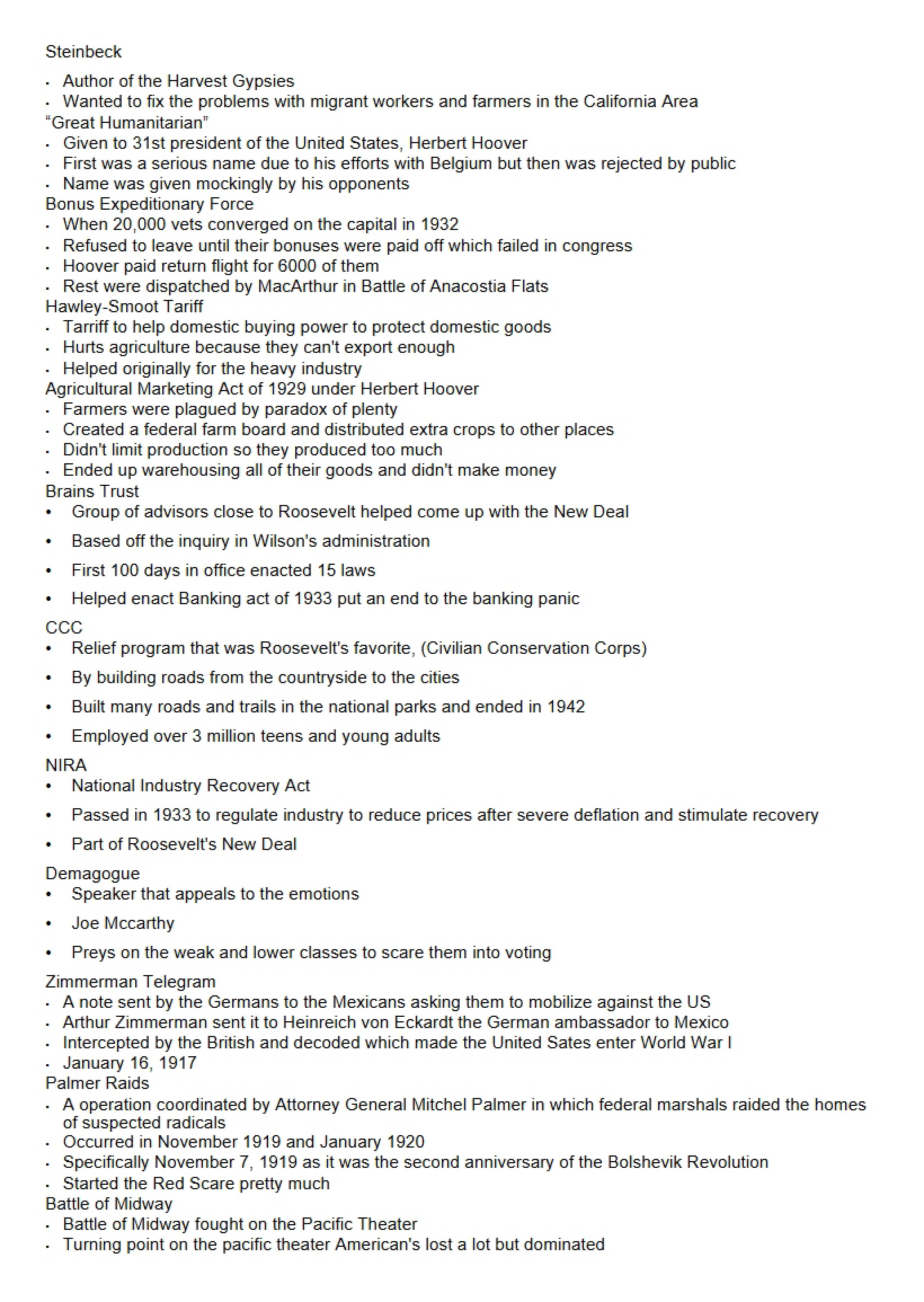 General Class Notes