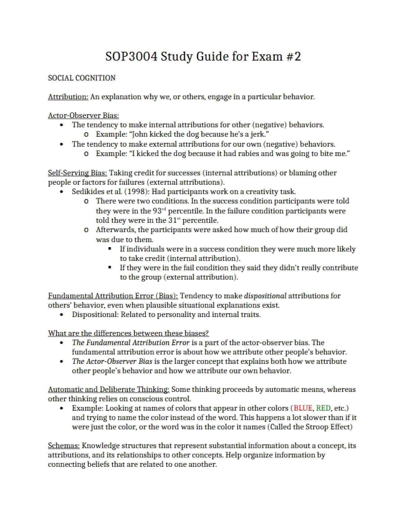 Study Guide One